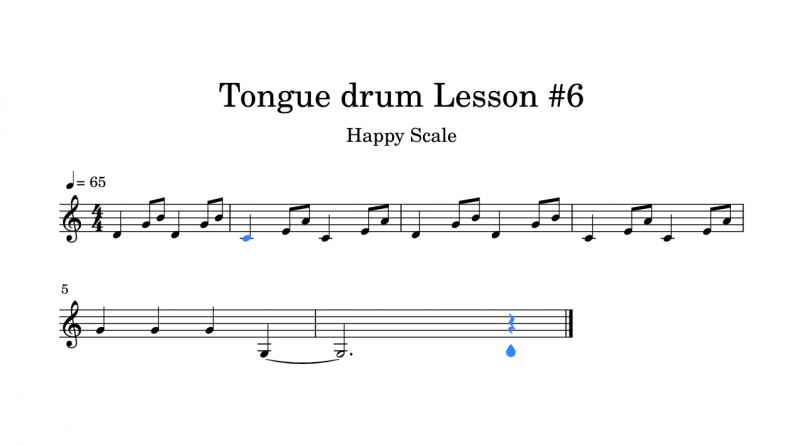 Comment apprendre une mélodie simple au tongue drum avec une partition? Tuto#6 (débutant)